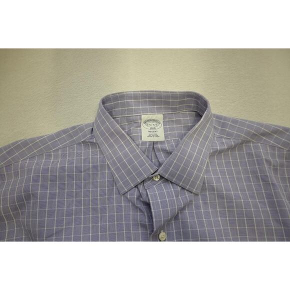 Brooks Brothers Regent Dress Shirt Plaid Button Up Mens Size 17.5 34/35 XL - Picture 7 of 9